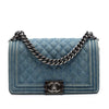 Chanel Old Medium Quilted Denim Boy Flap Secondhand