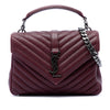 Secondhand Saint Laurent Medium Chevron Sheepskin Monogram College Satchel