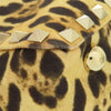 Valentino Small Leopard Printed Canvas Rockstud Trapeze Satchel Secondhand