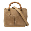 Gucci Mini Suede Bamboo Satchel Secondhand
