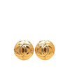 Chanel CC Gold Plated Round Clip On Earrings Secondhand