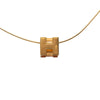 Hermès Gold Plated and Enamel Cage d H Pendant Necklace Secondhand