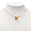 Hermès Gold Plated and Enamel Cage d H Pendant Necklace Secondhand