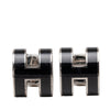 Hermès Lacquered Palladium Plated Mini Pop H Stud Earrings Secondhand