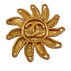 Chanel CC Gold Plated Sun Motif Brooch Secondhand