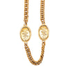 Chanel CC Gold Plated Crown Medallion Station Necklace Secondhand