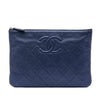 Chanel Medium CC Quilted Caviar O Case Clutch Secondhand