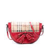 Burberry Patent and Haymarket Check Coated Canvas Maydown Crossbody Secondhand