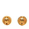 Chanel CC Gold Plated Quilted Round Clip On Earrings Secondhand
