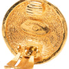 Chanel CC Gold Plated Quilted Round Clip On Earrings Secondhand