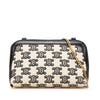 Celine Triomphe Emroidered Canvas Clutch On Chain Secondhand
