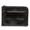 Saint Laurent Croc Embossed Leather Clutch Secondhand