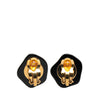 Chanel Resin Gold Plated CC Camellia Clip On Earrings Secondhand