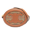 Celine Small Houndstooth Canvas and Calfskin Cuir Triomphe Oval Crossbody Secondhand