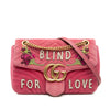 Gucci Large GG Marmont Matelasse Velvet Embroidered Blind For Love Shoulder Bag Secondhand