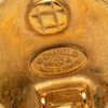 Chanel CC Gold Plated Grapevine Button Clip On Earrings Secondhand