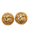 Chanel CC Gold Plated Faux Pearl Rope Frame Clip on Earrings Secondhand