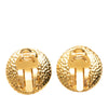Chanel CC Gold Plated Faux Pearl Rope Frame Clip on Earrings Secondhand