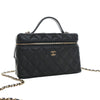 Chanel Mini CC Quilted Caviar Slim Vanity Case with Chain Secondhand