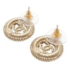 Chanel Gold Plated CC Twisted Round Push Back Earrings Secondhand