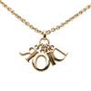 Dior Gold Plated Logo Pendant Necklace Secondhand