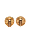 Dior Gold Plated Strass CD Logo Clip On Earrings Secondhand
