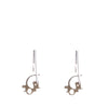 Dior Palladium Plated Logo Drop Earrings Secondhand