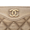 Chanel Large CC Quilted Metallic Caviar Frame Clutch Secondhand