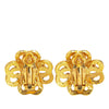 Chanel Gold Plated CC Flower Clip On Earrings Secondhand