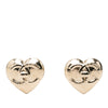 Chanel CC Gold Plated Turnlock Heart Bullet Back Earrings Secondhand