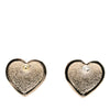 Chanel CC Gold Plated Turnlock Heart Bullet Back Earrings Secondhand