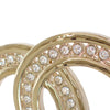 Chanel CC Gold Plated Rhinestone Brooch Secondhand