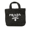 Prada Small Raffia Effect Crochet Embroidered Logo Tote Secondhand