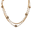 Secondhand Chanel Gold Plated Rhinestone Faux Pearl Chain Long Necklace