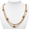 Secondhand Chanel Gold Plated Rhinestone Faux Pearl Chain Long Necklace