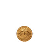 Chanel CC Gold Plated Medallion Round Brooch Secondhand
