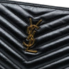 Saint Laurent Quilted Chevron Leather Monogram Document Holder Secondhand