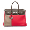 Hermès Tricolor Clemence and Swift Birkin Cascade Retourne 35 Secondhand