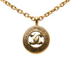 Chanel CC Gold Plated Sunburst Medallion Pendant Necklace Secondhand