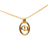 Dior Gold Plated CD Logo Oval Pendant Necklace Secondhand