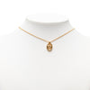 Dior Gold Plated CD Logo Oval Pendant Necklace Secondhand