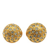 Chanel Gold Plated and Rhinestones Round Clip On Earrings Secondhand