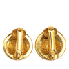 Chanel Gold Plated and Rhinestones Round Clip On Earrings Secondhand
