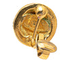 Chanel Gold Plated and Rhinestones Round Clip On Earrings Secondhand