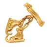 Hermès Gold Plated Les Fetes en Hermes Pin Brooch Secondhand