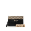 Gucci GG Supreme and Calfskin Cut Out Interlocking G Clutch Secondhand