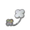 Van Cleef and Arpels 18K White Gold and Mother of Pearl Magic Alhambra Between the Finger Ring Secondhand