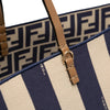 Fendi Large Zucca Canvas Pequin Striped Reversible Roll Tote Secondhand