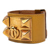 Hermès Leather and Gold Plated Collier de Chien Bracelet T3 Secondhand