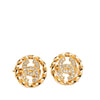 Chanel CC Gold Plated Strass Round Rope Earrings Secondhand